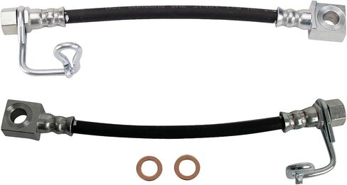 TRQ Stainless Steel Performance Front Brake Hose Compatible with 2000-2006 Cadillac 1999-2007 Chevrolet 1999-2007 GMC in Kuwait