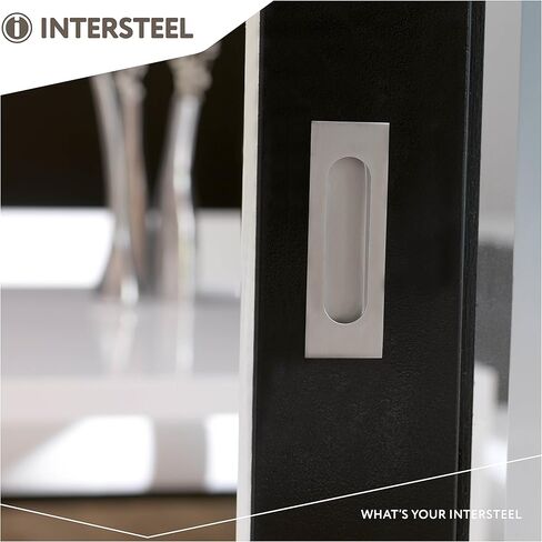 Intersteel 120 X 40 mm Satin Stainless Steel Rectangular Blind Recessed Sliding Door Flush Pull in Saudi Arabia