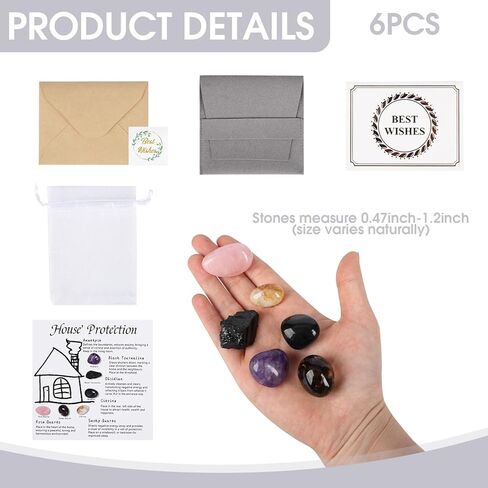 مجموعة كريستال لحماية المنزل، أحجار حماية لتنظيف المجالات الكهرومغناطيسية، وإزالة الطاقة السلبية، والبركة الروحية، وبلورات لحماية مجموعة أدوات الانتقال إلى المنزل الجديد وهدية منزلية جديدة in Kuwait