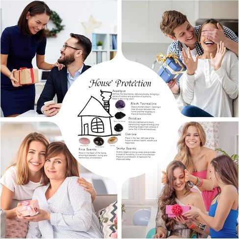 مجموعة كريستال لحماية المنزل، أحجار حماية لتنظيف المجالات الكهرومغناطيسية، وإزالة الطاقة السلبية، والبركة الروحية، وبلورات لحماية مجموعة أدوات الانتقال إلى المنزل الجديد وهدية منزلية جديدة in Kuwait