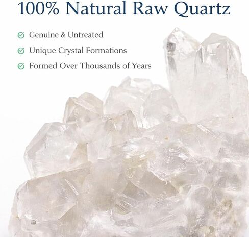Natural Clear Quartz Crystal Cluster – Raw Quartz Druze Stone for Meditation, Reiki Healing, Chakra Energy, Spiritual Cleansing, Home Decor & Crystal Collection (1.25–2") in Saudi Arabia