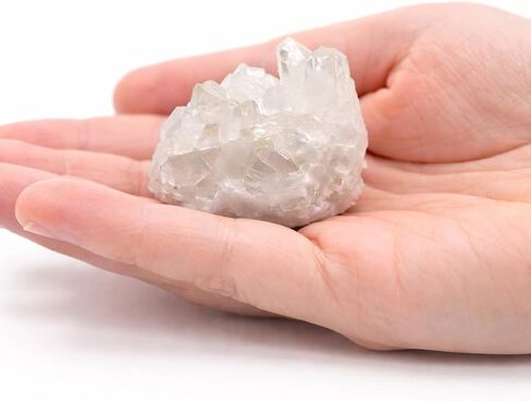 Natural Clear Quartz Crystal Cluster – Raw Quartz Druze Stone for Meditation, Reiki Healing, Chakra Energy, Spiritual Cleansing, Home Decor & Crystal Collection (1.25–2") in Saudi Arabia