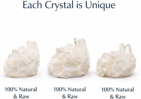 Natural Clear Quartz Crystal Cluster – Raw Quartz Druze Stone for Meditation, Reiki Healing, Chakra Energy, Spiritual Cleansing, Home Decor & Crystal Collection (1.25–2") in Saudi Arabia