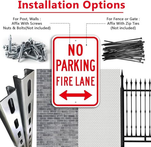 4 عبوات كبيرة ممنوع الوقوف، لافتة حارة الحريق، 18 × 12 بوصة ألومنيوم عاكس مقاوم للصدأ، محمي من الأشعة فوق البنفسجية، مقاوم للطقس، مقاوم للماء، سهل التركيب، للاستخدام الداخلي أو الخارجي in Kuwait