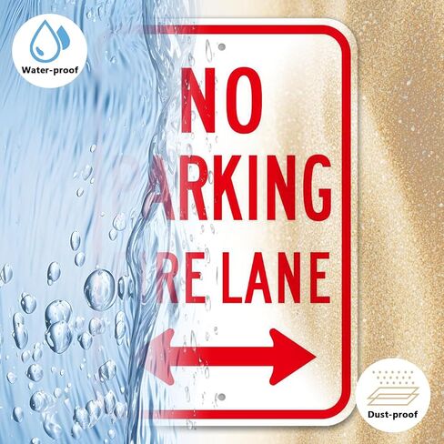 4 عبوات كبيرة ممنوع الوقوف، لافتة حارة الحريق، 18 × 12 بوصة ألومنيوم عاكس مقاوم للصدأ، محمي من الأشعة فوق البنفسجية، مقاوم للطقس، مقاوم للماء، سهل التركيب، للاستخدام الداخلي أو الخارجي in Kuwait