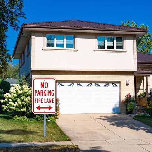 4 عبوات كبيرة ممنوع الوقوف، لافتة حارة الحريق، 18 × 12 بوصة ألومنيوم عاكس مقاوم للصدأ، محمي من الأشعة فوق البنفسجية، مقاوم للطقس، مقاوم للماء، سهل التركيب، للاستخدام الداخلي أو الخارجي in Kuwait