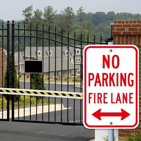 4 عبوات كبيرة ممنوع الوقوف، لافتة حارة الحريق، 18 × 12 بوصة ألومنيوم عاكس مقاوم للصدأ، محمي من الأشعة فوق البنفسجية، مقاوم للطقس، مقاوم للماء، سهل التركيب، للاستخدام الداخلي أو الخارجي in Kuwait