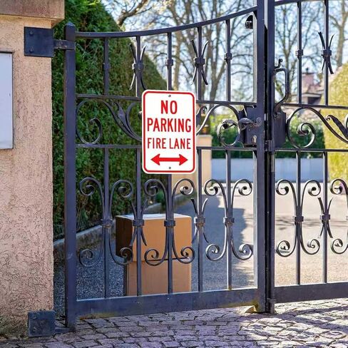 4 عبوات كبيرة ممنوع الوقوف، لافتة حارة الحريق، 18 × 12 بوصة ألومنيوم عاكس مقاوم للصدأ، محمي من الأشعة فوق البنفسجية، مقاوم للطقس، مقاوم للماء، سهل التركيب، للاستخدام الداخلي أو الخارجي in Kuwait