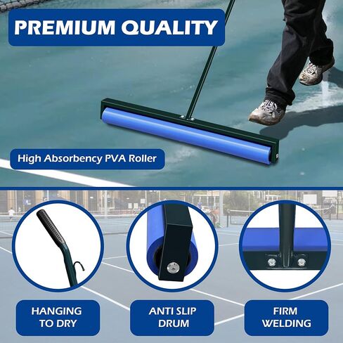 Montex Tennis Court Squeegee, Foam Tennis Sponge Roller, Lightweight Quick Clearing Tools for Tennis Basketball Sports Court, Green in Kuwait