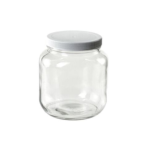 North Mountain Supply 1/2 Gallon Glass Jars – Wide Mouth with White Plastic Lids – USDA, BPA-Free, Made in the USA – 6 Pack in Saudi Arabia