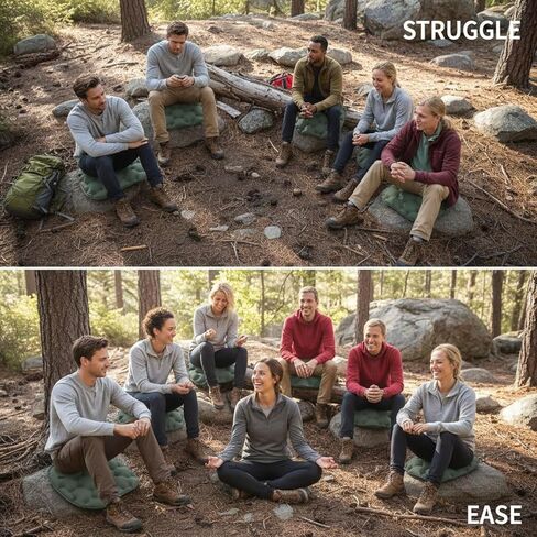 وسادة مقعد قابلة للنفخ، تصميم مضغوط قابل للطي، وسادة هوائية محمولة خفيفة الوزن، وسادة كرسي مقاومة للماء مقاس 17.7 × 13.4 بوصة، باللون الأخضر، للتخييم والمشي لمسافات طويلة والطائرة والسفر in Kuwait