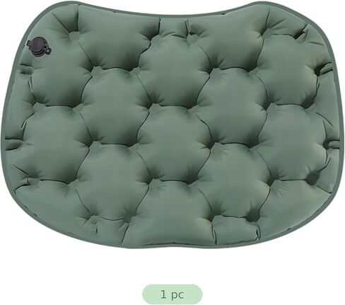 وسادة مقعد قابلة للنفخ، تصميم مضغوط قابل للطي، وسادة هوائية محمولة خفيفة الوزن، وسادة كرسي مقاومة للماء مقاس 17.7 × 13.4 بوصة، باللون الأخضر، للتخييم والمشي لمسافات طويلة والطائرة والسفر in Kuwait