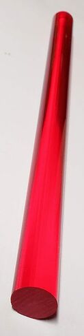 قطر 3/4 بوصة × 12 بوصة قضيب أكريليك مقذوف شفاف وأحمر طويل - 19 مم × 304.8 مم in Kuwait
