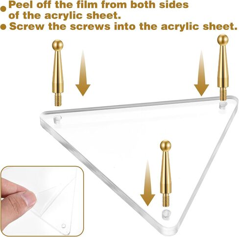Acrylic Football Stand with Gold Pegs & Rubber Feet, Ball Holder with Stainless Steel Rods for Basketball, Football, Soccer, Volleyball, Round-Edge Rack for Balls, Easy to Assemble in Saudi Arabia