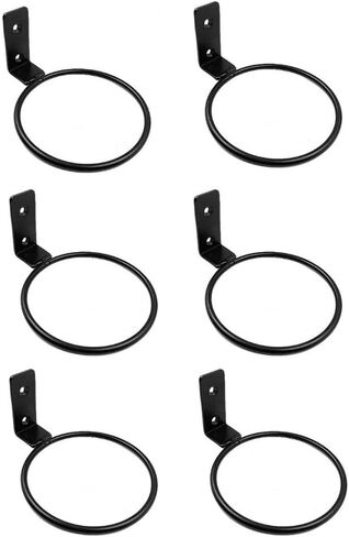 6 قطع حامل كرة معدني أسود مثبت على الحائط بقطر 4 بوصات - رف تخزين عالمي لكرة السلة وكرة القدم والكرة الطائرة وكرة القدم (عرض موفر للمساحة) in Kuwait