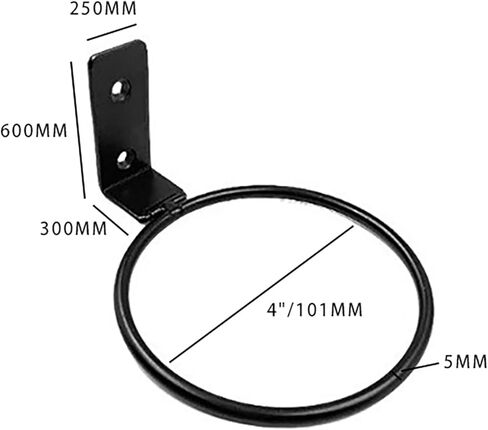 6 قطع حامل كرة معدني أسود مثبت على الحائط بقطر 4 بوصات - رف تخزين عالمي لكرة السلة وكرة القدم والكرة الطائرة وكرة القدم (عرض موفر للمساحة) in Kuwait
