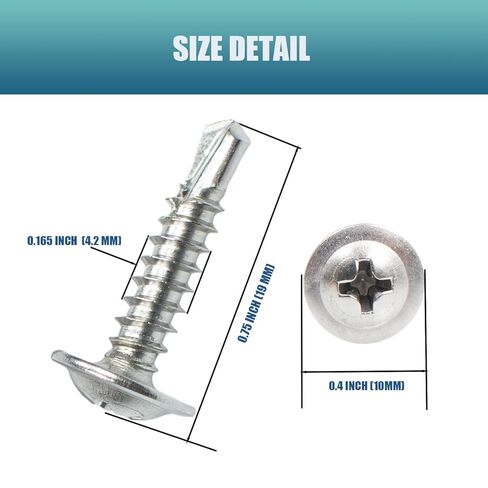 500 قطعة #8x3/4 مجموعة متنوعة من براغي الحفر الذاتي، 410 رأس تروس من الفولاذ المقاوم للصدأ ورأس غسالة سداسية ذاتية التنصت، براغي معدنية ذاتية التنصت، براغي سريعة عالية القوة in Kuwait
