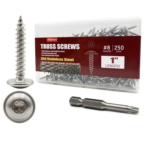 (250 قطعة) #8 × 1 بوصة T20 براغي خشبية برأس توركس 304 مسامير تروس ذاتية التنصت من الفولاذ المقاوم للصدأ in Kuwait