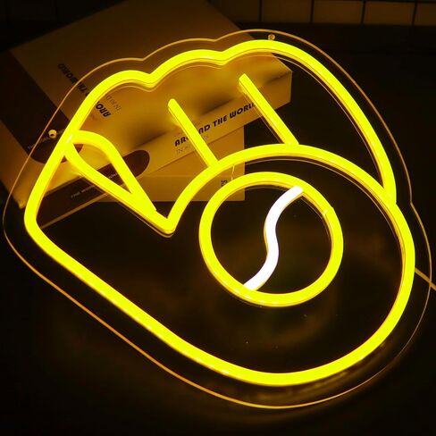 لافتة نيون البيسبول LED من Balanar، ضوء نيون أصفر وأبيض، 12.4 × 12.2 بوصة، قابلة للتعتيم 5 فولت، مثالية لهدايا عيد الميلاد وأعياد الميلاد in Kuwait