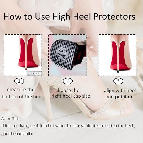 10 أزواج من سدادات الكعب - غطاء على شكل حرف U، 5 مقاسات من واقيات الكعب العالي البديلة، قبعات الكعب المضادة للانزلاق المضادة للضوضاء، سدادات الكعب، أغطية إصلاح الكعب من السيليكون للأحذية النسائية (أسود + شفاف) in Kuwait