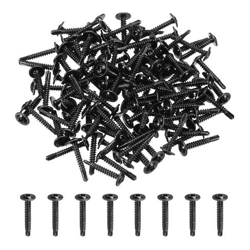 MECCANIXITY 60Pcs ST4.2 x 13mm Pan Head Self Tapping Screws, Galvanized Carbon Steel Self Drilling Screws for Metal Sheet Metal Screw, Black in Saudi Arabia