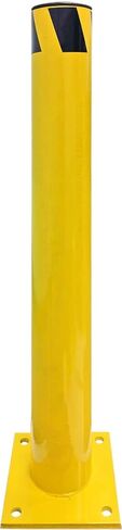 Electriduct 3 Feet Steel Pipe Safety Bollard Post Yellow/Black Stripe - Parking Lot Traffic Barrier (36" Height - 4.5" OD) in Saudi Arabia