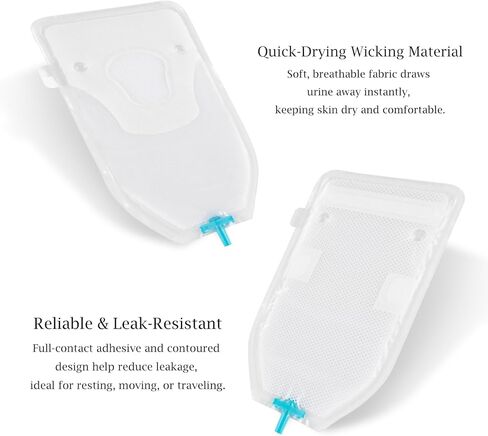 Male External Catheter, Non-Invasive Urine Management, Full-Seal Adhesive for Leak Reduction, Skin-Protective Wicking Material, Compatible with Most Drainage Systems, Box of 30, Equipment Not Included in Saudi Arabia