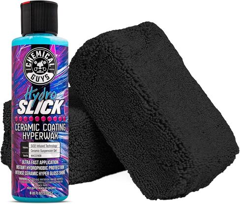 Chemical Guys HydroSlick 8oz with 2 Applicators - Long Lasting Ceramic Coating Sealant for Cars, Trucks & More - Provides Extreme Gloss and Protection - WAC241 in Saudi Arabia