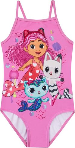 DreamWorks Gabby’s Dollhouse Girls Bathing Suit, Mermaid Girls Swimsuit, Kids Bathing Suit for Summer in Saudi Arabia