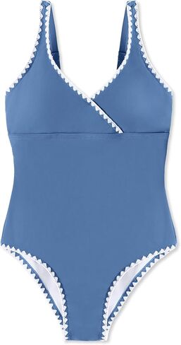 GEMLON Girls Swimsuit One Piece Swimwear Padded Adjustable Strap Beach Bathing Suit Color Contrast Swimsuit Teens 7-16Y in Saudi Arabia