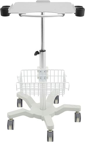 عربة دوارة طبية مع 5 عجلات قابلة للقفل، عربة أدوات من سبائك الألومنيوم قابلة للتعديل بارتفاع 24-38 بوصة، سعة 22 رطلًا للاستخدام المنزلي في عيادة المستشفى وصالون التجميل in Kuwait