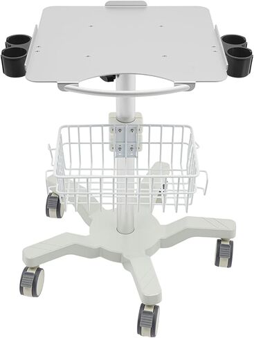 عربة دوارة طبية مع 5 عجلات قابلة للقفل، عربة أدوات من سبائك الألومنيوم قابلة للتعديل بارتفاع 24-38 بوصة، سعة 22 رطلًا للاستخدام المنزلي في عيادة المستشفى وصالون التجميل in Kuwait