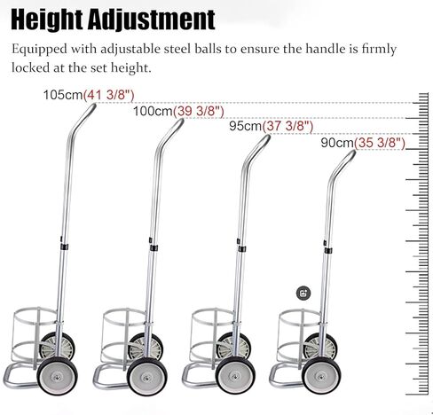 Aluminum Alloy Gas Cylinder Holder for Laboratory Home, Oxygen Tank Holder 2 Wheels Oxygen Storage Rack Cart, Adjustable Height Rolling Oxygen Tank Dolly, Diameter 15.8cm(6 1/4") in Saudi Arabia