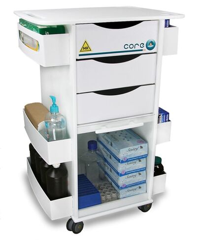 عربة تخزين TrippNT 51728 من البولي إيثيلين MRI Core DX، عرض 23 بوصة × ارتفاع 33 بوصة × عمق 19 بوصة، 6 أرفف in Kuwait