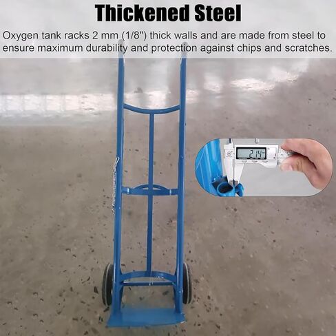 Commercial Gas Cylinder Hand Cart, Oxygen Tank Holder 2 Wheels Oxygen Tank Carrier with Safety Chain, Nitrogen/Acetylene Tanks Trolley for Laboratory/Factory in Saudi Arabia