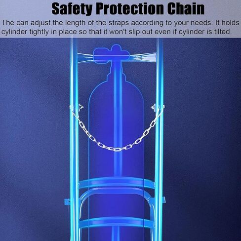 Commercial Gas Cylinder Hand Cart, Oxygen Tank Holder 2 Wheels Oxygen Tank Carrier with Safety Chain, Nitrogen/Acetylene Tanks Trolley for Laboratory/Factory in Saudi Arabia