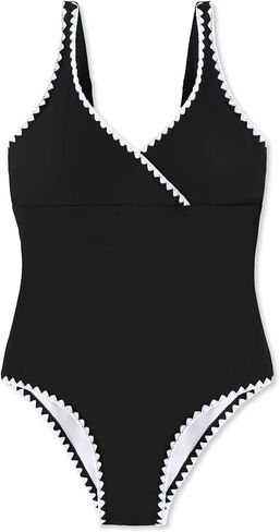 GEMLON Girls Swimsuit One Piece Swimwear Padded Adjustable Strap Beach Bathing Suit Color Contrast Swimsuit Teens 7-16Y in Saudi Arabia