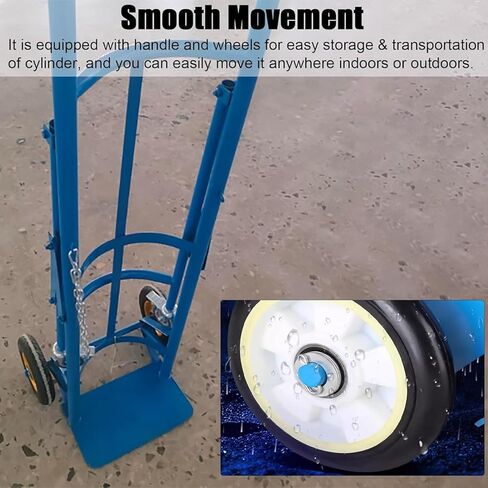 Commercial Gas Cylinder Hand Cart, Oxygen Tank Holder 2 Wheels Oxygen Tank Carrier with Safety Chain, Nitrogen/Acetylene Tanks Trolley for Laboratory/Factory in Saudi Arabia