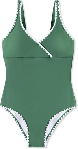 GEMLON Girls Swimsuit One Piece Swimwear Padded Adjustable Strap Beach Bathing Suit Color Contrast Swimsuit Teens 7-16Y in Saudi Arabia