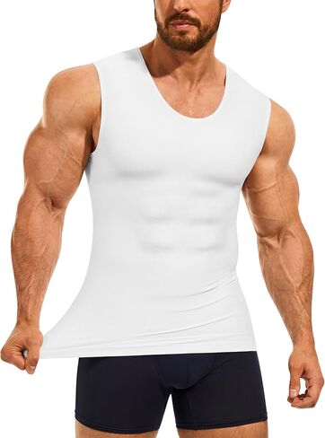 قميص ضغط للرجال من Eleady بدون أكمام - قمصان بدون أكمام لصالة الألعاب الرياضية للرجال بدون أكمام مضغوطة للتنحيف ومشكل الجسم in Kuwait