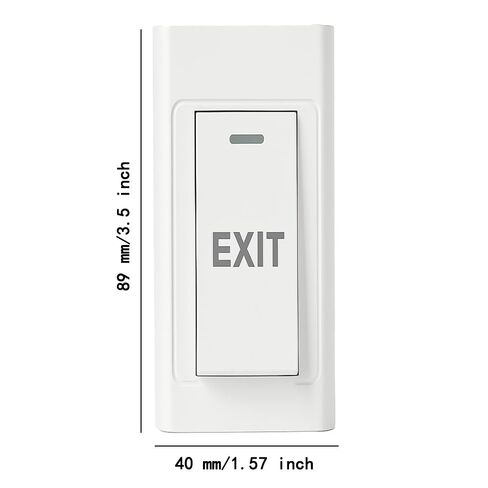 Push to Exit Door Release Button, Surface Mounted, Resettable NO/COM Switch for Access Control Systems, 89mm x 40mm Panel,Maximum Current 250V 16A – for Commercial and Home Security Use (1 pcs) in Saudi Arabia