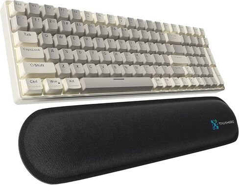 لوحة مفاتيح ألعاب ميكانيكية كريمية لاسلكية-100 مفاتيح قابلة للتبديل ، مفاتيح خطية صامتة ، 3 وضع (BT/2.4G/USB-C) ، LED الخلفية ، 3000 مللي أمبير ، راحة معصم من أجل WIN/MAC Gaming & MAC in Kuwait