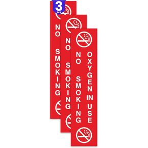 3 x No Smoking Oxygen in Use Sign | 9 x 2 Inch Self-adhesive Oxygen Sign | UV-resistant, Waterproof Oxygen in Use Signs for Home in Saudi Arabia