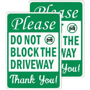 1PC Do Not Block Private Driveway Sign, 10 x 14 Inches Unauthorized Vehicles Towed at Vehicle Owner's Expense Signs, Engineer Grade Reflective Sheeting, Rust Free Aluminum, UV Protected, Weather Resistant - 4 Pre-drilled Holes in Kuwait