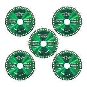 5 Pack 4 Inch Indestructible Disc for Grinder, 7/8" Arbor Angle Grinder Diamond Cutting Disc, Cut Everything in Seconds, Multifunctional Cutting Blade for Metal, Stone, Wood,Tile, PVC Tube（Green） in Kuwait