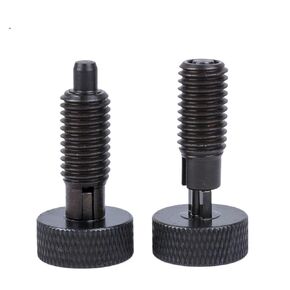 1Pcs Black Carbon Steel Knurled Knobs Screws Self-Locking Indexing Plungers with Nuts Spring Fastening Bolts(VCN230-CP-M6 Black) in Kuwait