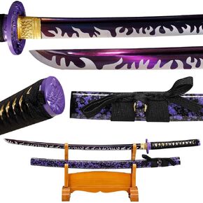 1045/1060 high Carbon Steel Full Hand Forged Traditional, Katana Sword Hademade Heat Tempered ，Japanese Samurai Swords ，Full Tang,Functional,Black in Saudi Arabia