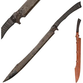34.6 Inch Handmade Full Tang Manganese Steel Machete Sword with Sheath for Practice, Outdoor Use in Saudi Arabia