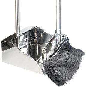 مجموعة مشط ومشط مكنسة داخلية، مقلاة غبار معدنية من الفولاذ المقاوم للصدأ شديدة التحمل مع مقبض طويل، مكنسة ذات شعيرات ناعمة للأرضيات المنزلية والمكتب in Kuwait