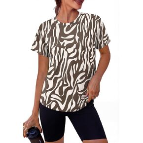 Alaroo ملابس علوية للتمرين للنساء تي شيرتات قصيرة الاكمام فضفاضة تناسب ملابس اللياقة البدنية الرياضية للجيم والجري واليوجا قطع علوية صيفية 2026 in Kuwait